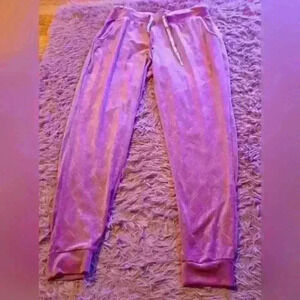 NWOT Esmara Pink Velour NYC Print Comfy Cozy Casual Soft Track Pant Jogger SZ M